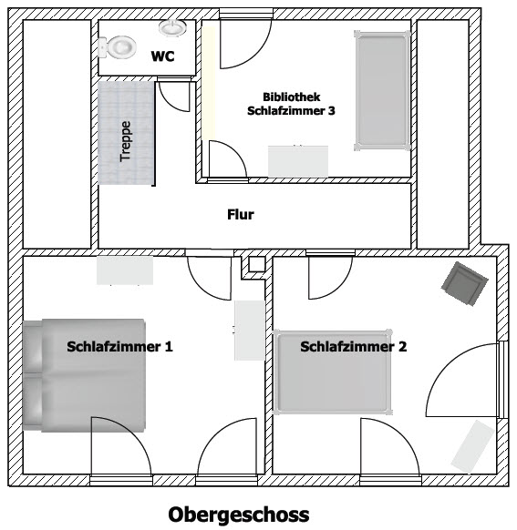 Ferienhaus Nusse - Achtern witten Tuun - Grundriss OG